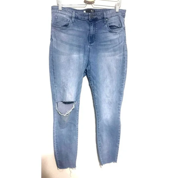 Kut From the Kloth Women's Denim Jeans Size 14 Distressed knee - Picture 2 of 5